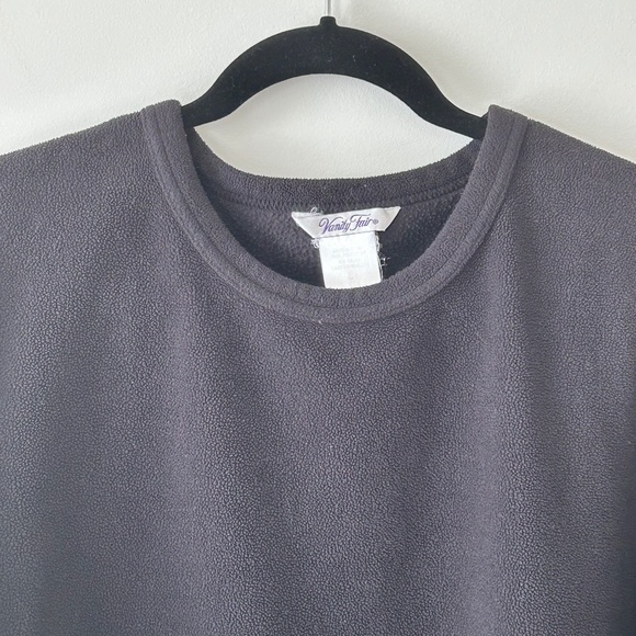 Vanity Fair Black Fleece Crewneck Top - Picture 2 of 15
